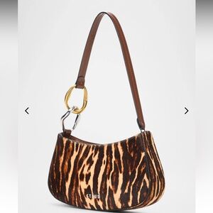 Staud Ollie Leopard Faux Hair Shoulder Bag NWOT